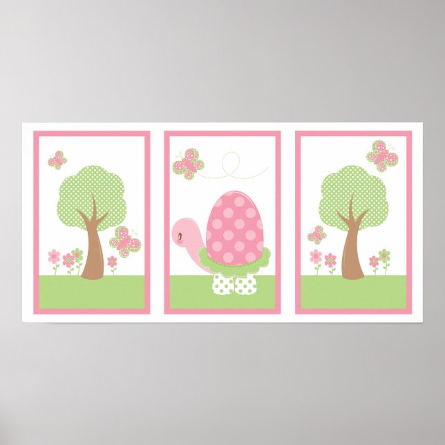 Tootsie Turtle Wall Print Pink Poster (Vorne)