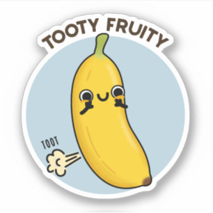 Tooty Fruity Funny Banana Frucht Puff Aufkleber