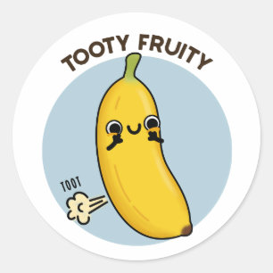 Tooty Fruity Funny Banana Frucht Puff Runder Aufkleber