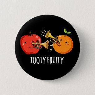 Tooty Fruity Funny Fruit Musiker Puck Dark BG Button