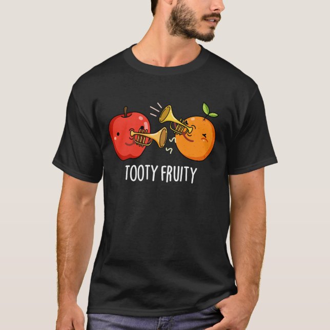 Tooty Fruity Funny Fruit Musiker Puck Dark BG T-Shirt (Vorderseite)