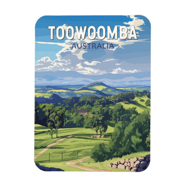 Toowoomba Australien Reisen Kunst Vintag Magnet (Vertikal)