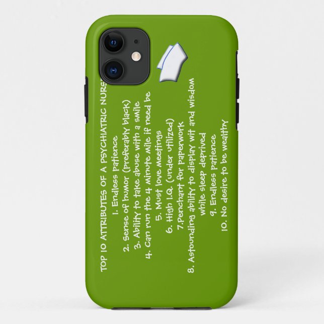 Top 10 Attribute eines psychiatrischen Krankenpfle Case-Mate iPhone Hülle (Rückseite)