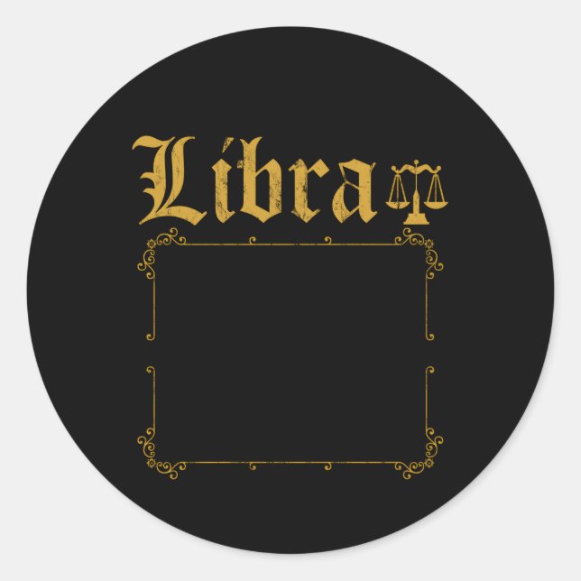 Top 10 Regeln Libra Horoskop Runder Aufkleber (Vorderseite)