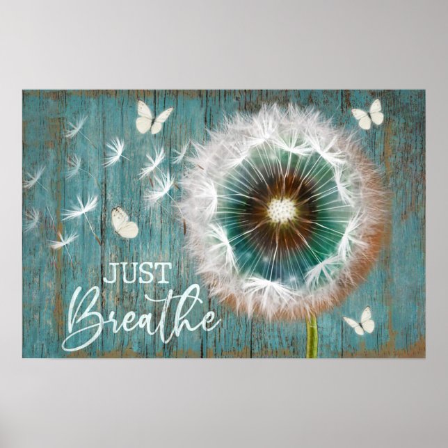 Top 3 Hippie Wall Art Poster Just Breathe Poster (Devant)