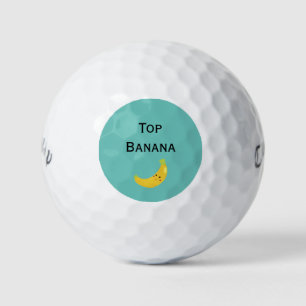 Top Banana Lächelnde Emoji-Text anpassen Golfball