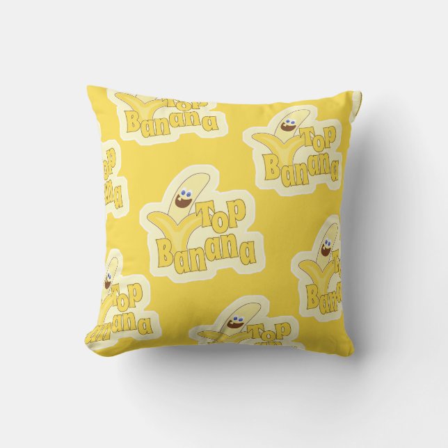 Top Banana Yellow Motivierend Sieger Muster Kissen (Vorderseite)
