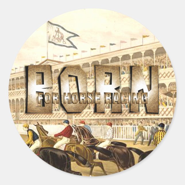 TOP Born for Horse Racing Runder Aufkleber (Vorderseite)