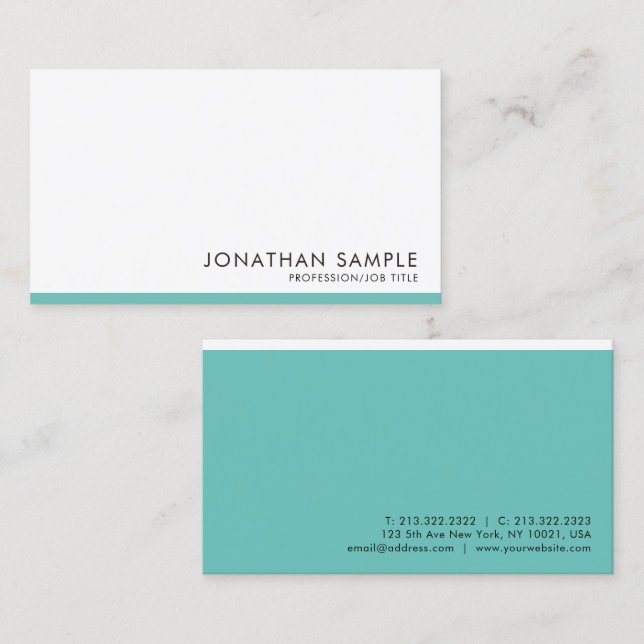 Top Business Cards Elegantes einfaches Template Visitenkarte (Vorne/Hinten)