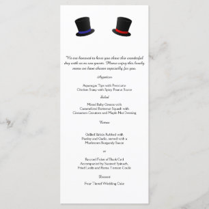 Top Chapeaux et Bow Cravate Gay Mariage Menu