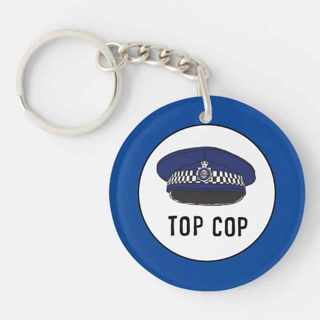 Top Cop. Policier ou gendarme. Bague clé (Devant)