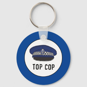 Top Cop. Polizist oder Constable. Schlüsselring Schlüsselanhänger
