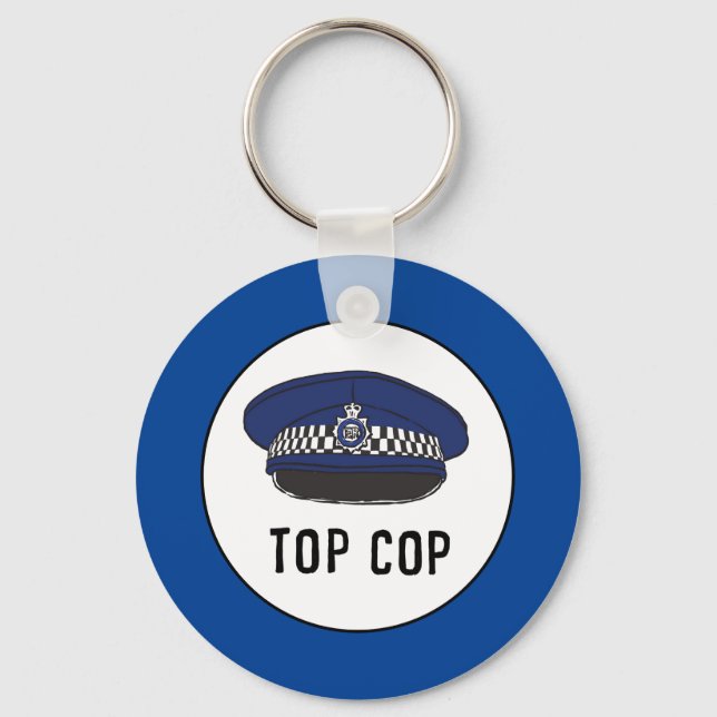 Top Cop. Polizist oder Constable. Schlüsselring Schlüsselanhänger (Vorderseite)
