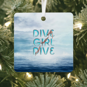 TOP Dive Girl Dive Metal Ornament Aus Metall