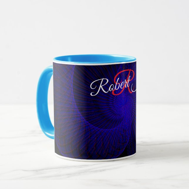 Top Down Dual Funnel Geometric Coffee Mug Tasse (Vorderseite Links)
