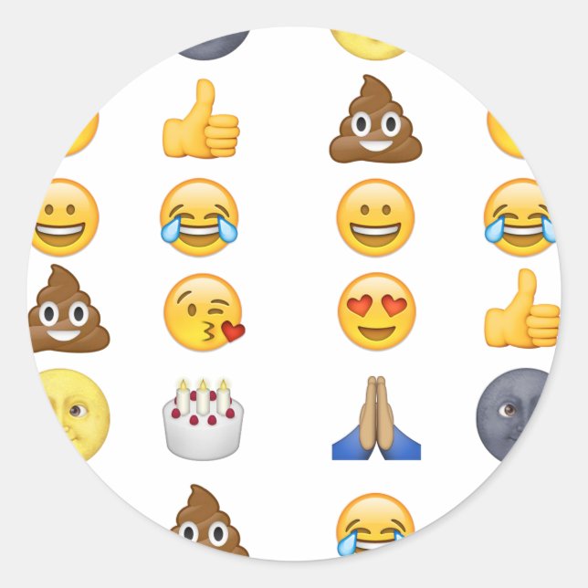 Top-Emoji-Sammlung Runder Aufkleber (Vorderseite)