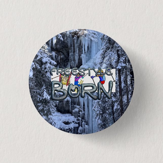 TOP Freestyle Ski Geboren Button (Vorderseite)