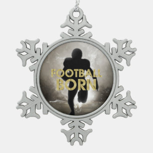TOP Fußball Geboren Schneeflocken Zinn-Ornament