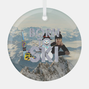 TOP Geboren zum Skispielverzierung Ornament Aus Glas