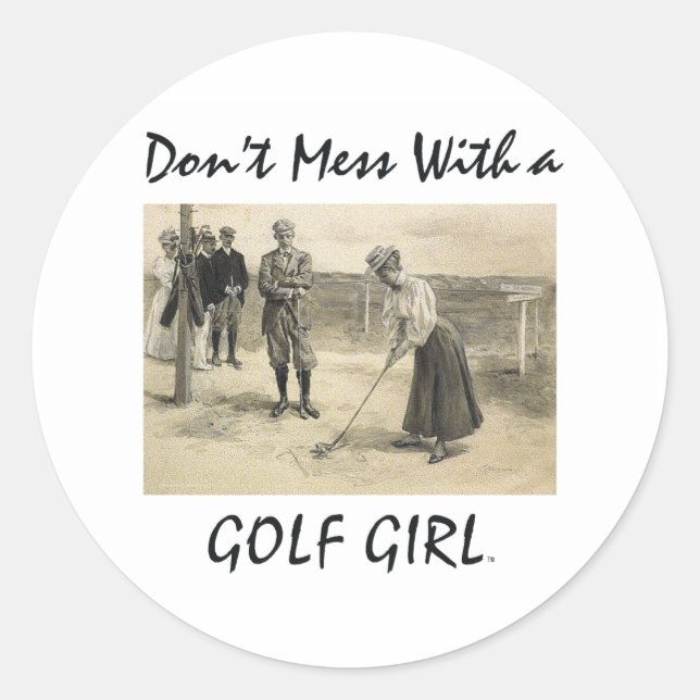 TOP Golf Girl Runder Aufkleber (Vorderseite)