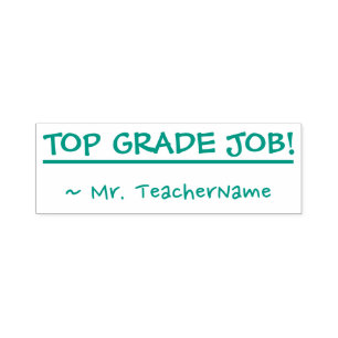 "TOP GRADE JOB!" + Name des benutzerdefinierten Le Permastempel