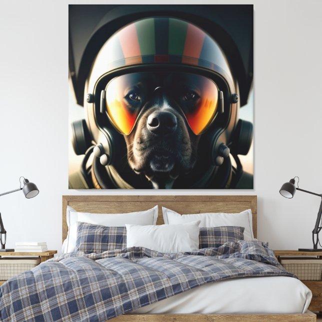 TOP GUN ACE DOG ART DRUCKSERIE NR. 2 LEINWANDDRUCK (Insitu (Schlafzimmer))