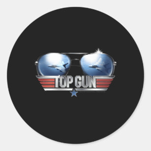 Top Gun Aviator Sonnenbrille Reflektion Runder Aufkleber