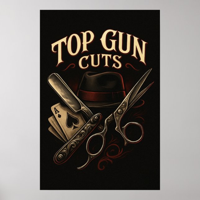 Top Gun Cuts Gangster-Logo Poster (Vorne)