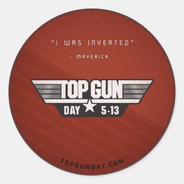 Top Gun Day Aufkleber v2 - Ich war invertiert (Vorderseite)