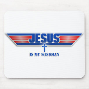 Top Gun Logo Jesus Christ Wingman Movie Mauspad