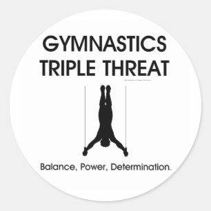 TOP Gymnastik Dreifachgefahr (Männer) Runder Aufkleber
