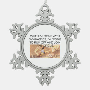 TOP Gymnastik Spaß Schneeflocken Zinn-Ornament
