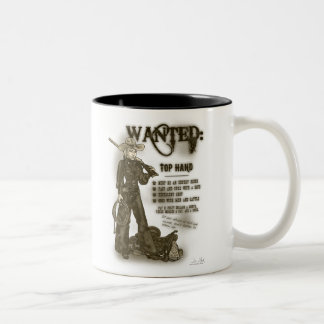 Top-Hand-Cowgirl-Tasse Zweifarbige Tasse
