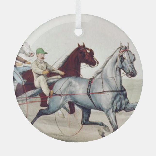 TOP Harness Racing Glass Ornament Aus Glas (Vorderseite)