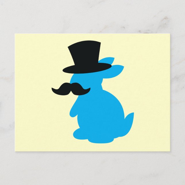 Top Hat Bunny Rabbit Postkarte (Vorderseite)
