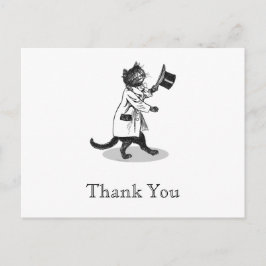 Top Hat Cat Custom Vielen Dank Postcard Postkarte