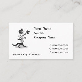 Top Hat Cat Vintag Art Business Card Visitenkarte