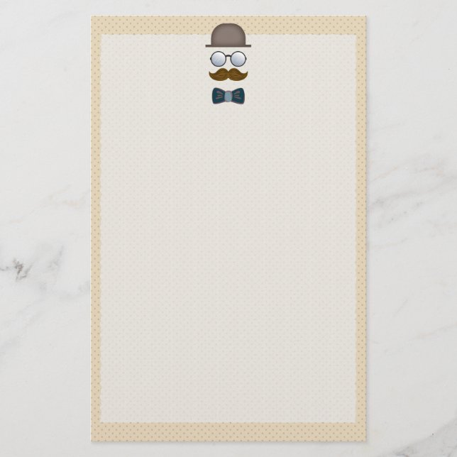 Top Hat, Mustache, Brille und Bow-Krawatte Briefpapier (Vorderseite)