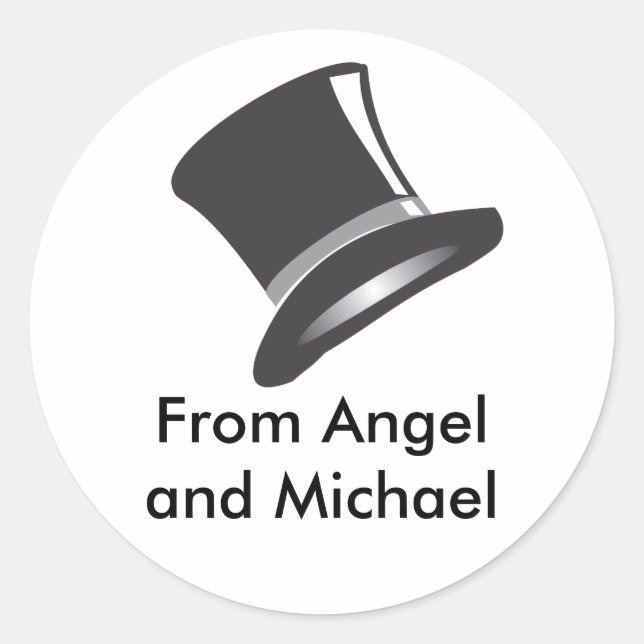 Top Hat Runder Aufkleber (Vorderseite)