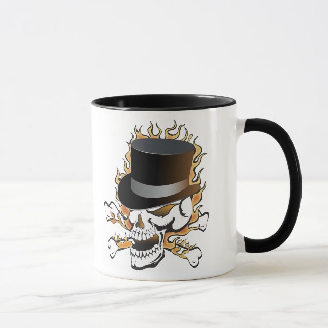 Top Hat Skull-Flaming Tasse (Rechts)