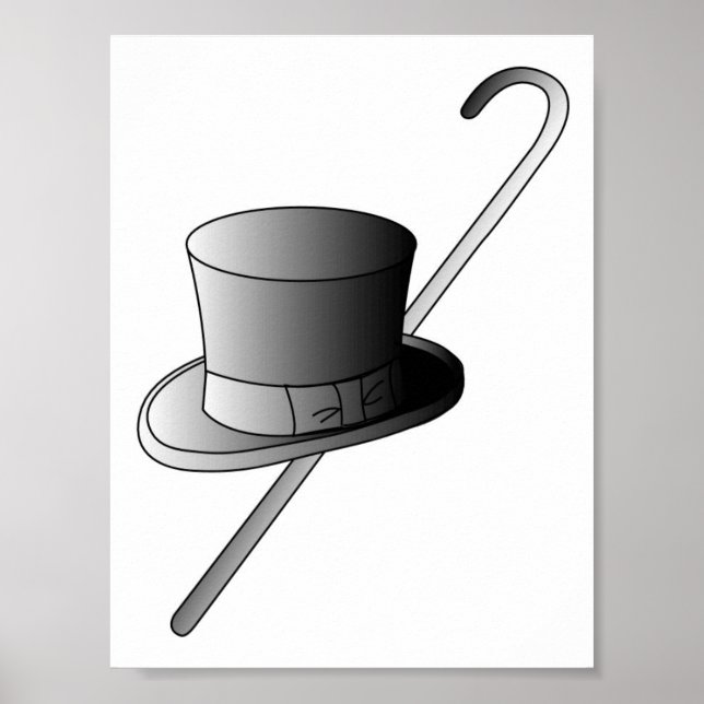 Top Hat und Cane Poster (Vorne)
