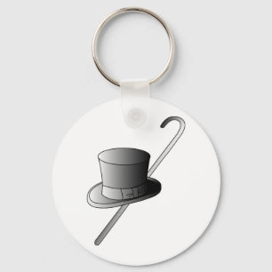 Top Hat und Cane Schlüsselanhänger
