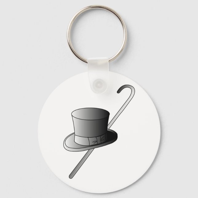 Top Hat und Cane Schlüsselanhänger (Vorderseite)