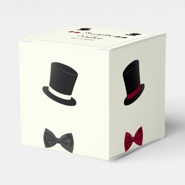 Top Hats und Bow Krawatte Gay Gastgeschenk Hochzei Geschenkschachtel (Vorderseite)