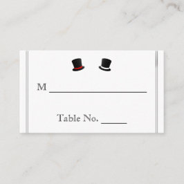 Top Hats und Bow Krawatte Gay Wedding Platzkarten