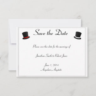 Top Hats und Bow Krawatte Gay Wedding Save the Dat Date
