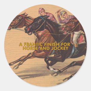 TOP Horse and Jockey Runder Aufkleber