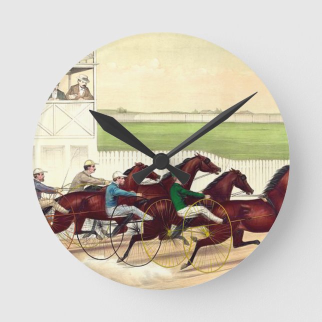 TOP Horse Racing Is My Life Runde Wanduhr (Vorderseite)