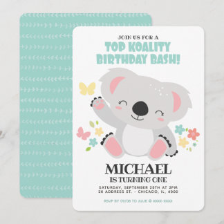 Top Koality Baby Koala Geburtstag Einladung