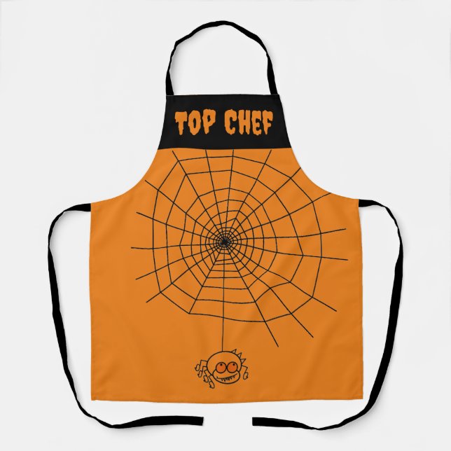 "Top Koch". Halloween Spider Schürze (Vorderseite)
